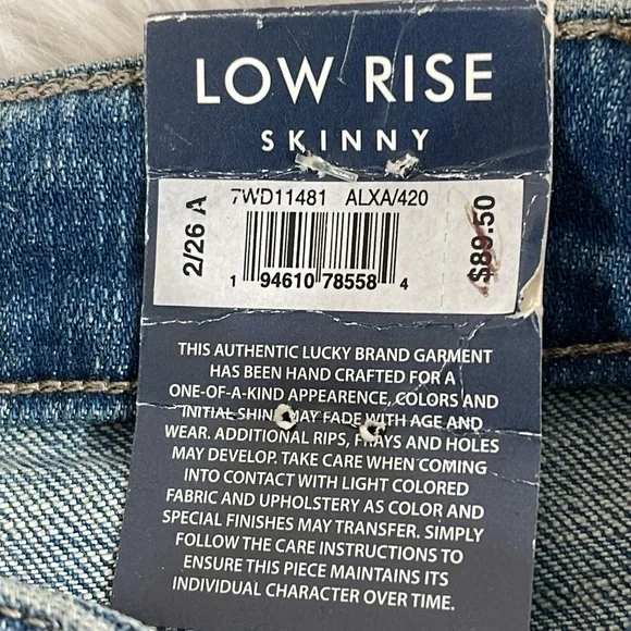 LUCKY BRAND Lolita Low Rise Skinny Denim Jeans Size 2 NEW - Picture 10 of 16